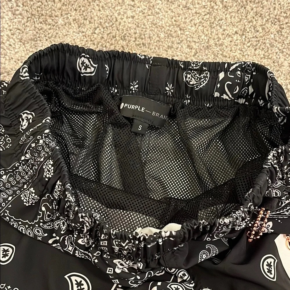 Purple Brand Black Paisley Swim Shorts - Picture 2 of 3